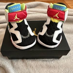 Infant Jordan 6 Retro Little Flex TD - White/Ghost Green-Black-Coast - Size 2c